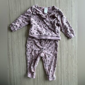 Carters baby girl pink sweatshirt set 6-9 months
